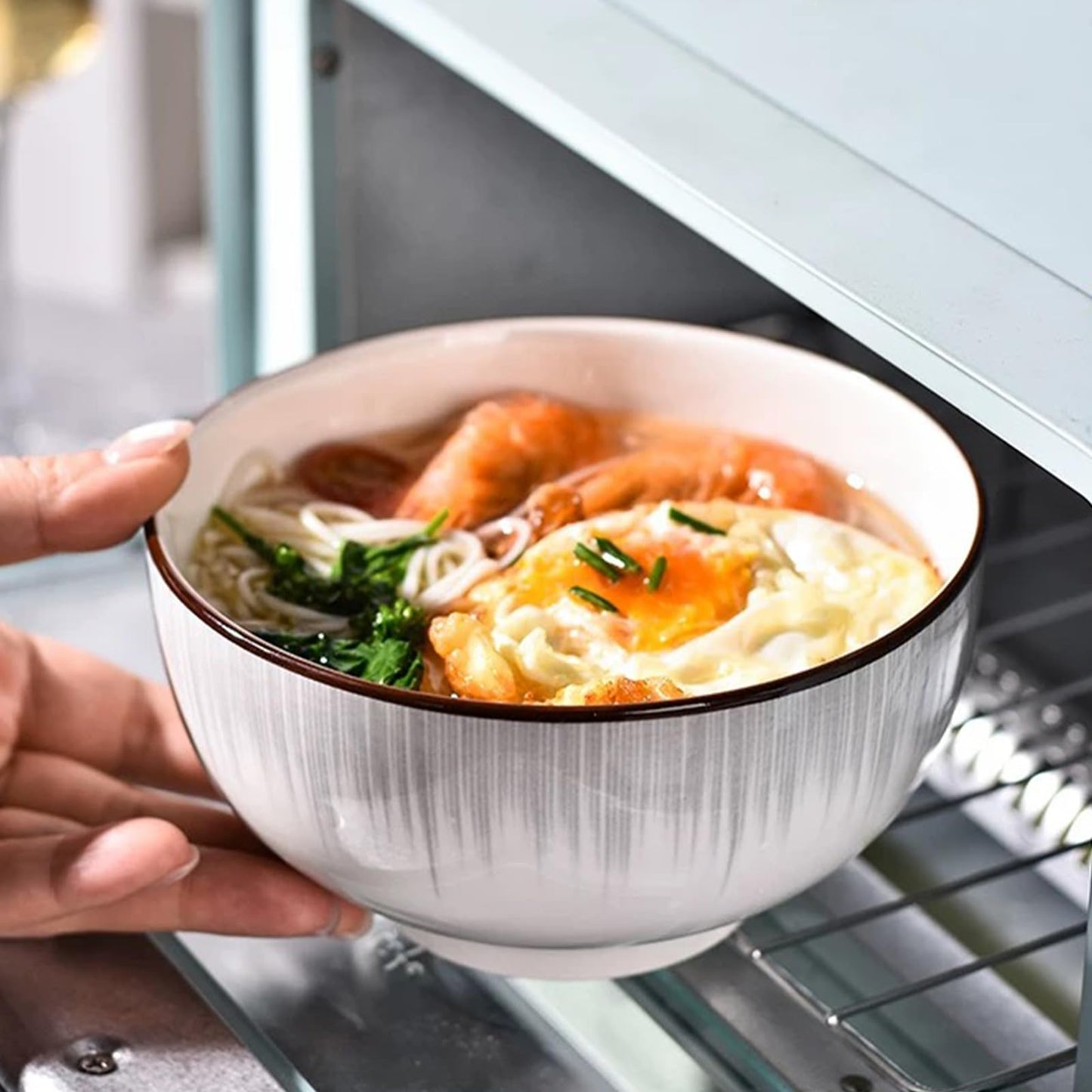 Beeniro Beeniro Luxury Ceramic Cereal Bowls Set of 4 | 700ml (15x8cm) Color D