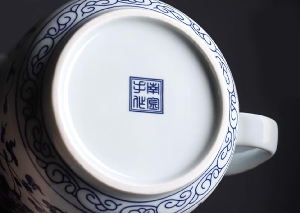 Beeniro Beeniro Modern Blue & White Ceramic Teapot with Lid | 28oz