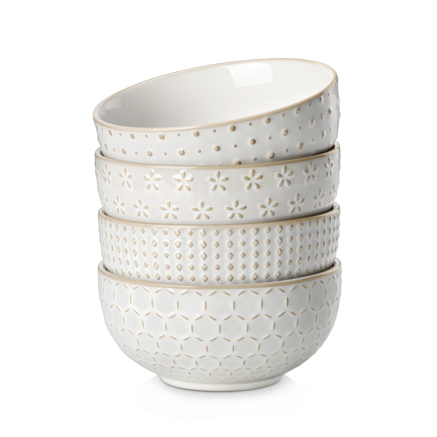 Beeniro Beeniro Modern Stoneware Cereal Bowls Set of 4 | 30oz (6 Inch) Standard