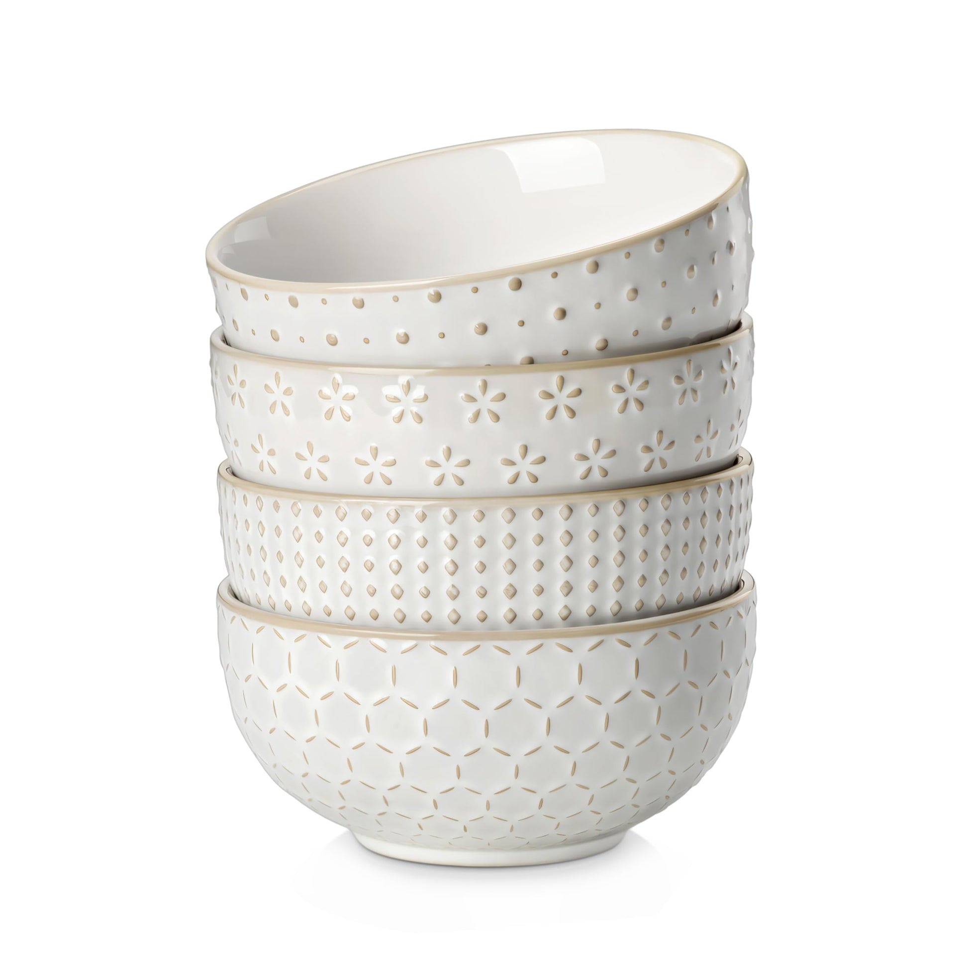 Beeniro Beeniro Modern Stoneware Cereal Bowls Set of 4 | 30oz (6 Inch) Standard