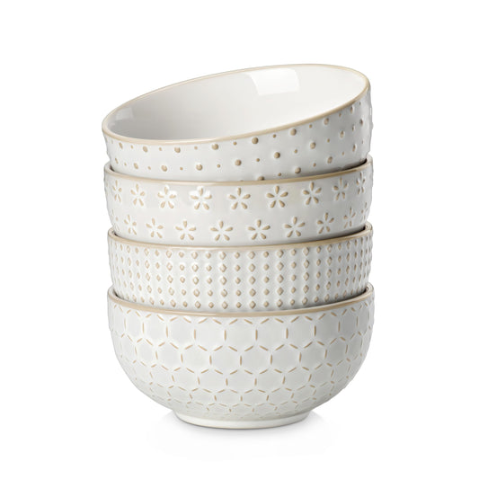 Beeniro Beeniro Modern Stoneware Cereal Bowls Set of 4 | 30oz (6 Inch) Standard