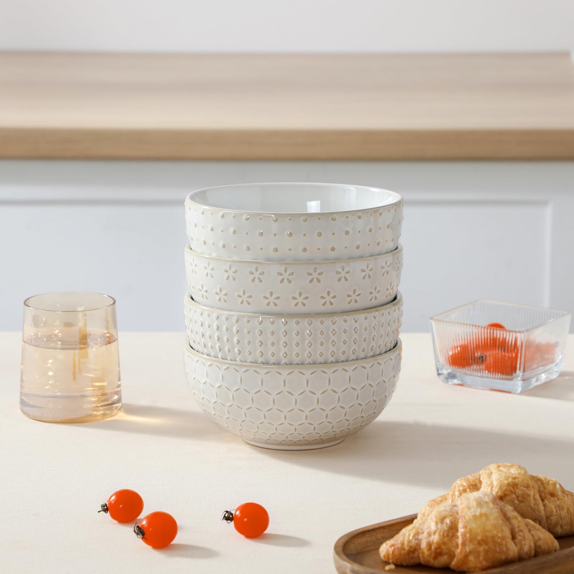 Beeniro Beeniro Modern Stoneware Cereal Bowls Set of 4 | 30oz (6 Inch)