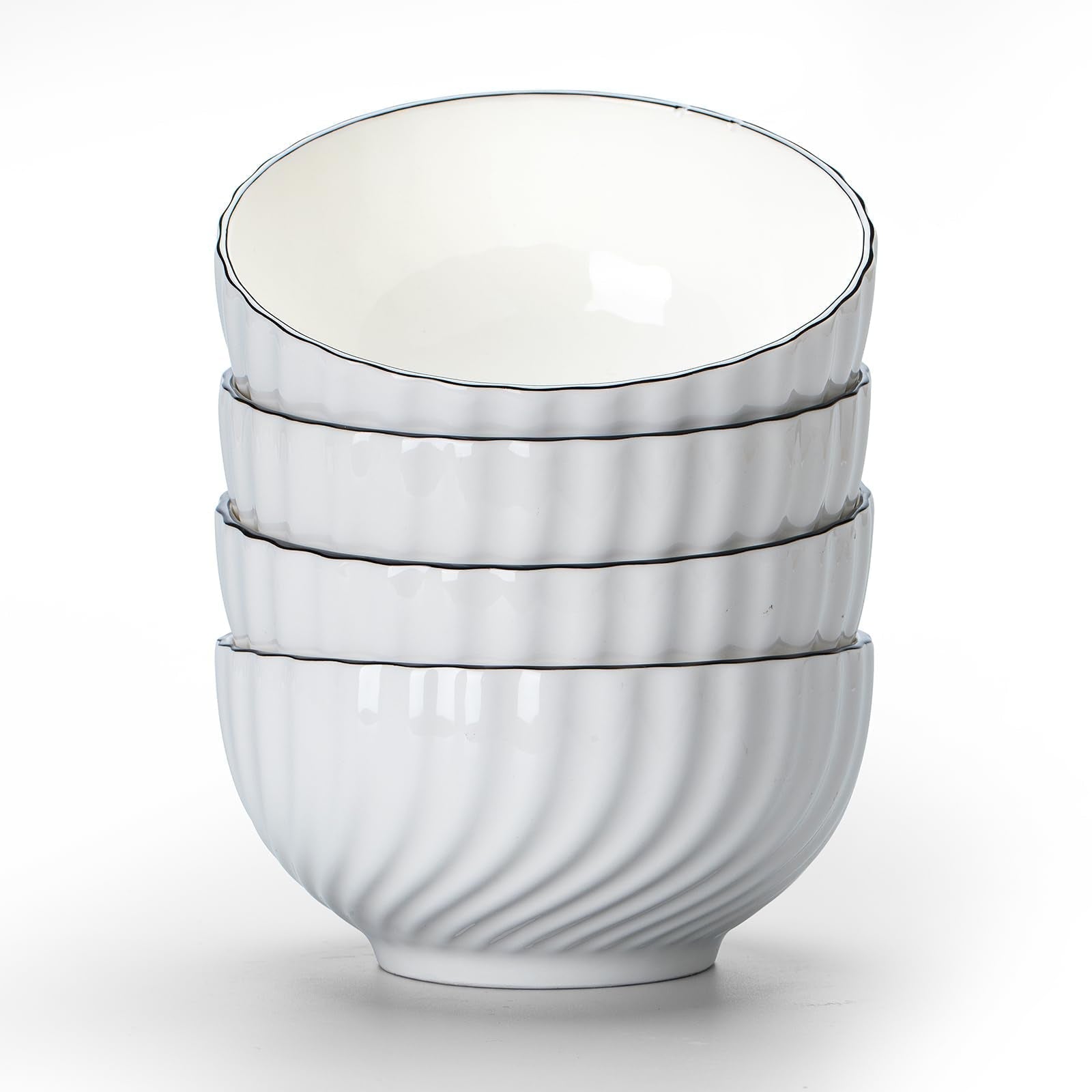 Beeniro Beeniro Premium Ceramic Cereal Bowls Set of 4 | 700ml (15x8cm) Color C Standard