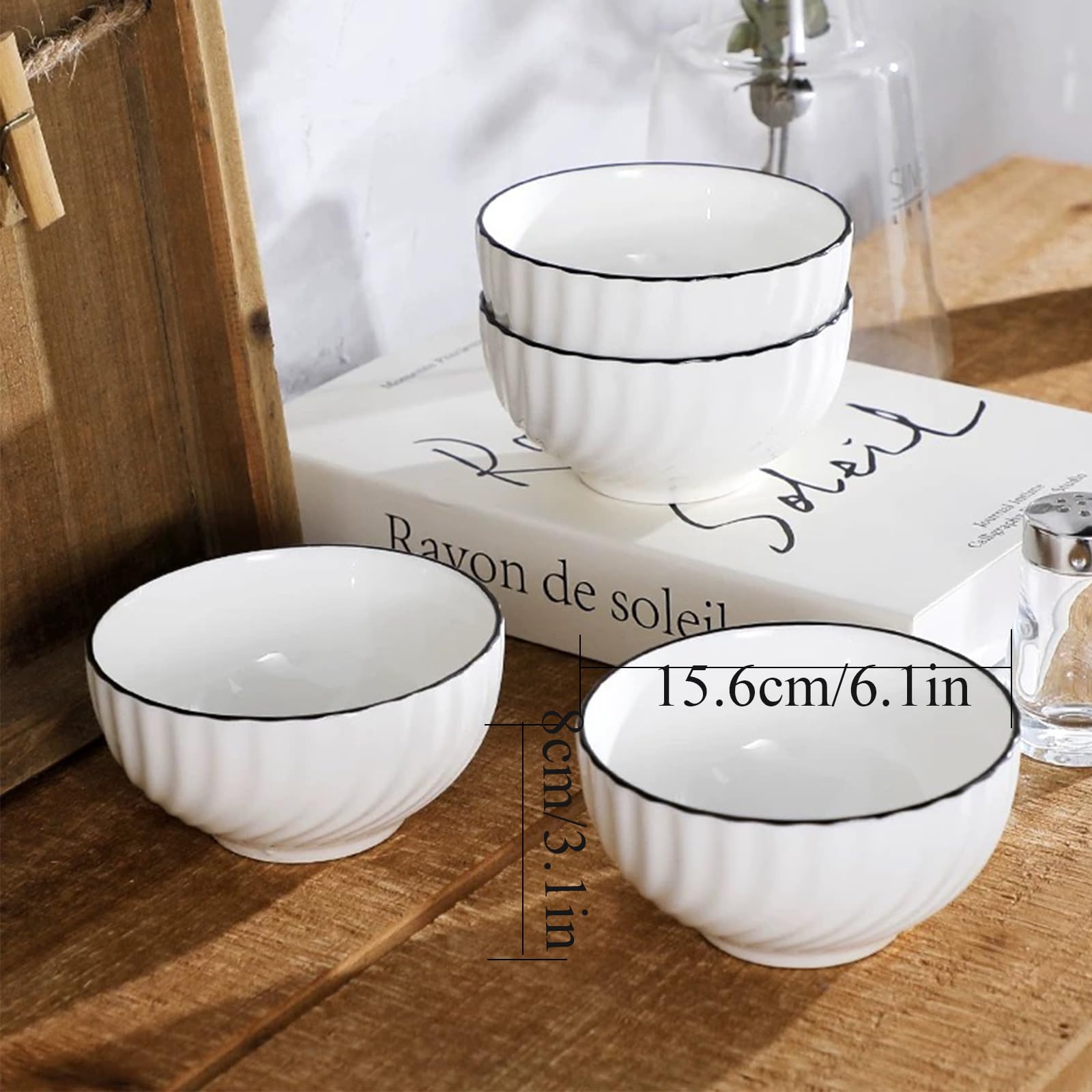 Beeniro Beeniro Premium Ceramic Cereal Bowls Set of 4 | 700ml (15x8cm) Color C
