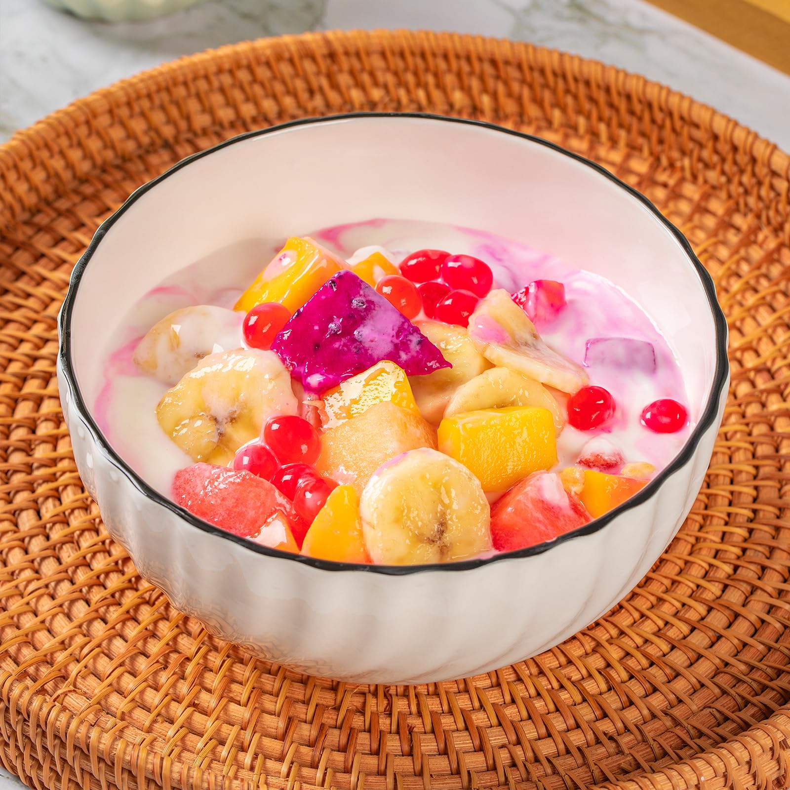 Beeniro Beeniro Premium Ceramic Cereal Bowls Set of 4 | 700ml (15x8cm) Color C