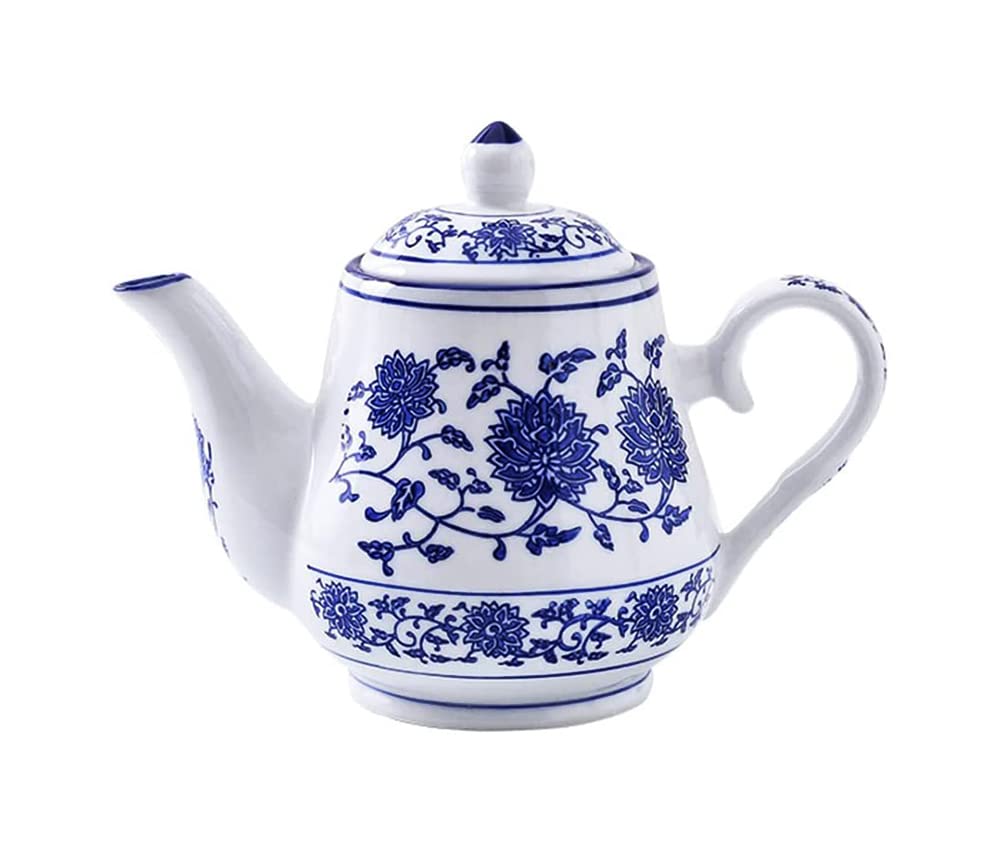 Beeniro Beeniro Modern Blue & White Ceramic Teapot with Lid | 500ml Small